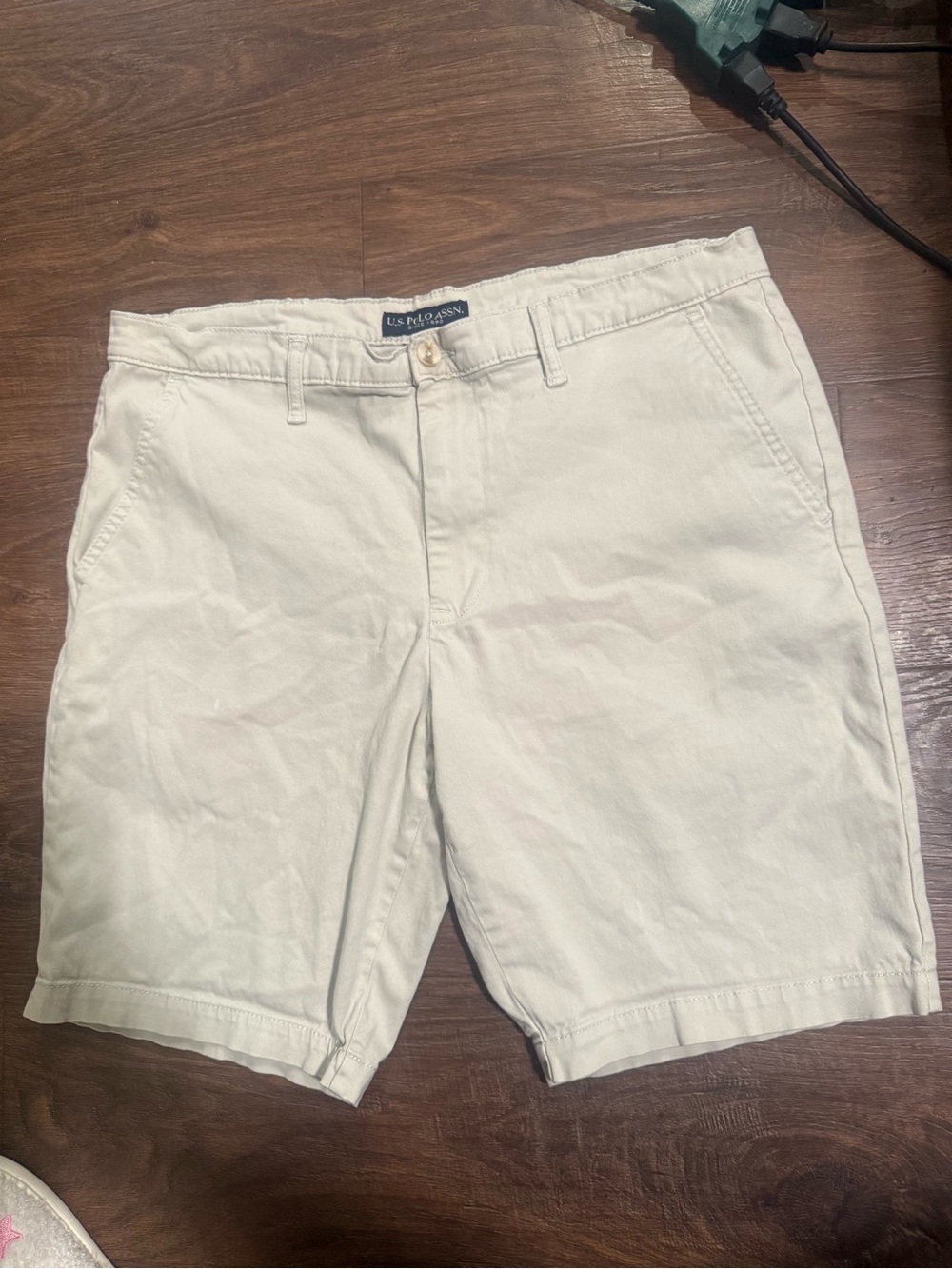 U.S. Polo Assn. Men's Light Cream Cotton Chino Shorts